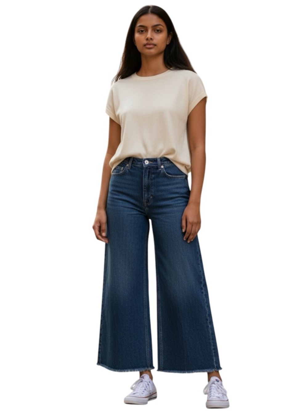 BDG Urban Outfitters Ultra Wide Leg High Rise Jeans Dark Wash Blue Size 26